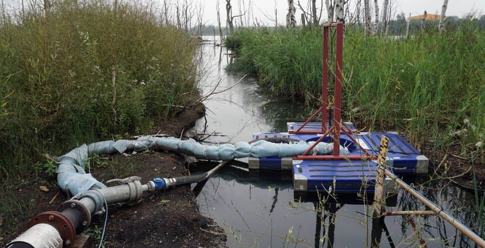 In der früheren Grube Hermine senkt die Mitteldeutsche Sanierungsgesellschaft den Wasserspiegel. Das hilft auch Firmen im Areal B des Chemieparks.