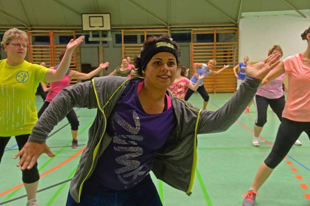 Cecilia Almeida de Sant’ Anna Ortleb gibt auch in der Sporthalle in Gatersleben Zumba-Kurse.