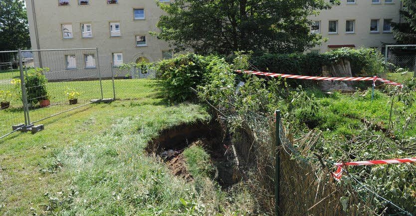 Das Loch an der Schillerstraße in Hettstedt