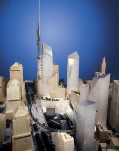 Der Entwurf des Architekten Daniel Libeskind für ein neues World Trade Center in New York. (Foto: dpa)