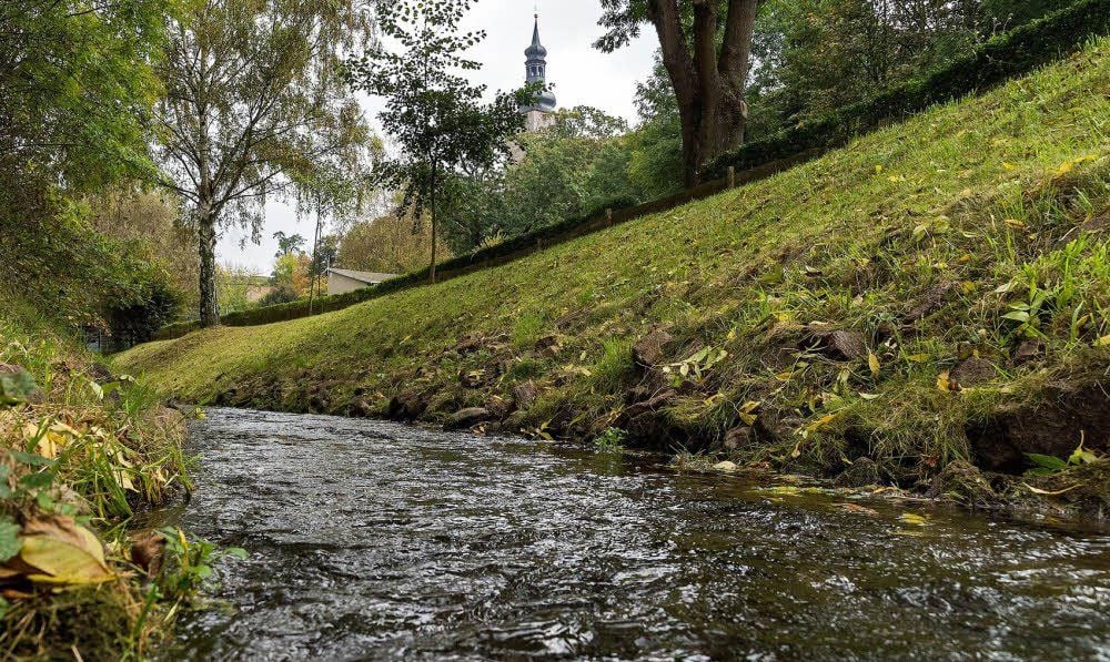 Im Schatten der Burg fließt die Querne in Querfurt friedlich durch ihr Bett - doch das Gewässer kann auch gewaltige Kräfte entwickeln.
