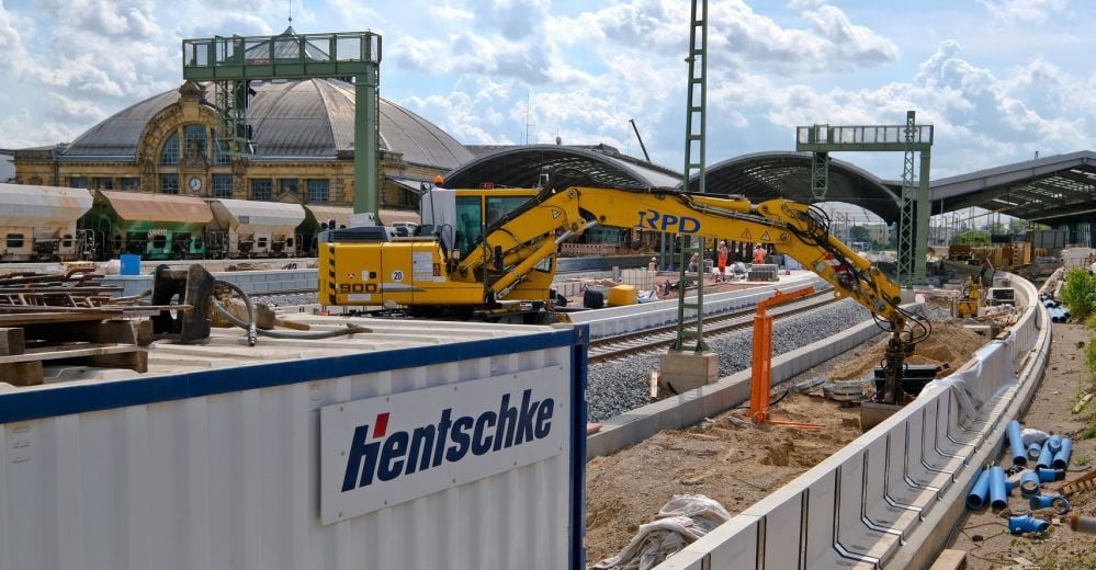 In Halle ist Hentschke Bau an der Sanierung des Hauptbahnhofs beteiligt, hier ein Bild vom Sommer dieses Jahres.