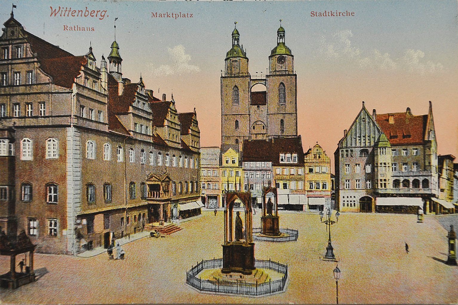 Postkarte mit historischer Stadtansicht