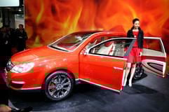 Für den chinesischen Markt entworfen - die VW-Studie Neeza ist eine Kombination aus Coupé, Sport- und Geländewagen. (Foto: dpa)