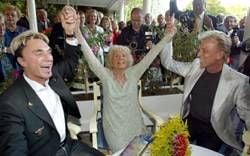 Siegfried und Roy (l.) im Hotel Elisabeth in