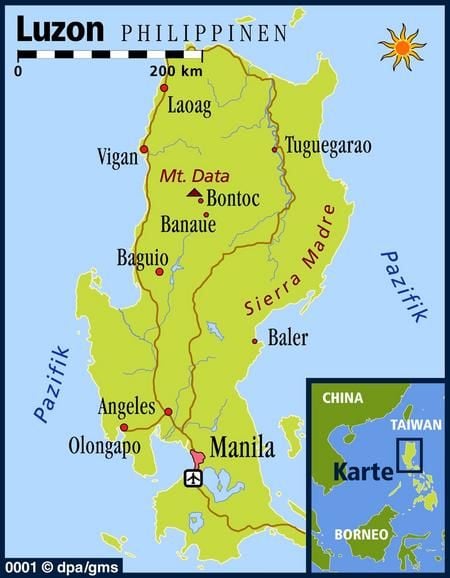 Die größte Insel der Philippinen: Im Süden von Luzon liegt auch die Hauptstadt Manila. (Grafik: dpa)