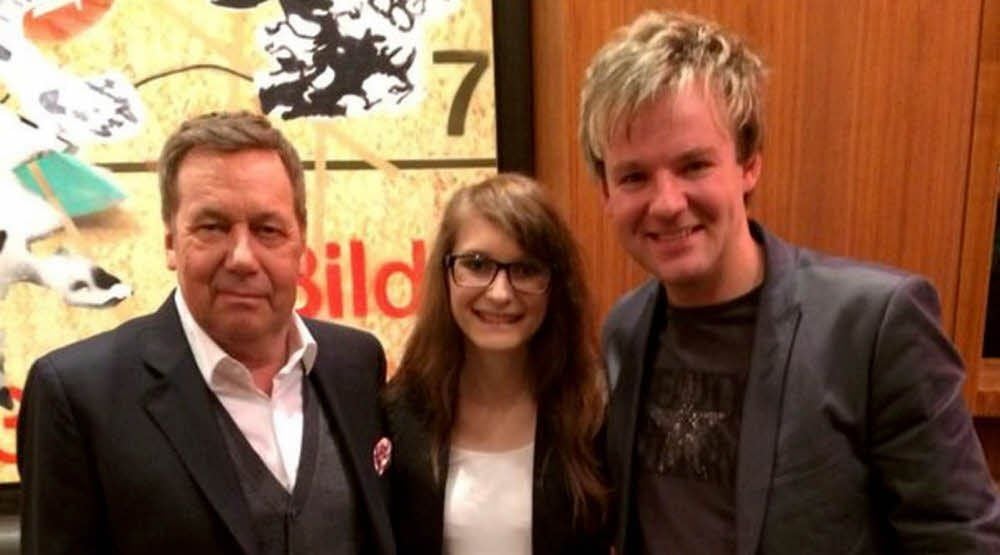 Schlagerstar Roland Kaiser mit der 19-jährigen Schülerin Jessica Maren Brandt und Schlagerbaron Phil Stewman