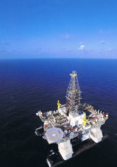 Die Bohrinsel «Deepwater Horizon», die am Donnerstag gesunken ist. (FOTO: DPA)