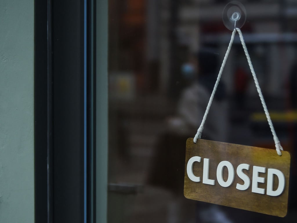 Ein geschlossenes Geschäft in Berlin.