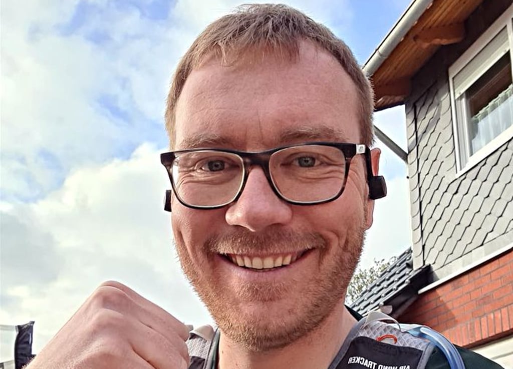 Ronny Hoffmann ist durchtrainiert und bestens für seinen zweiten Marathonlauf ausgerüstet.
