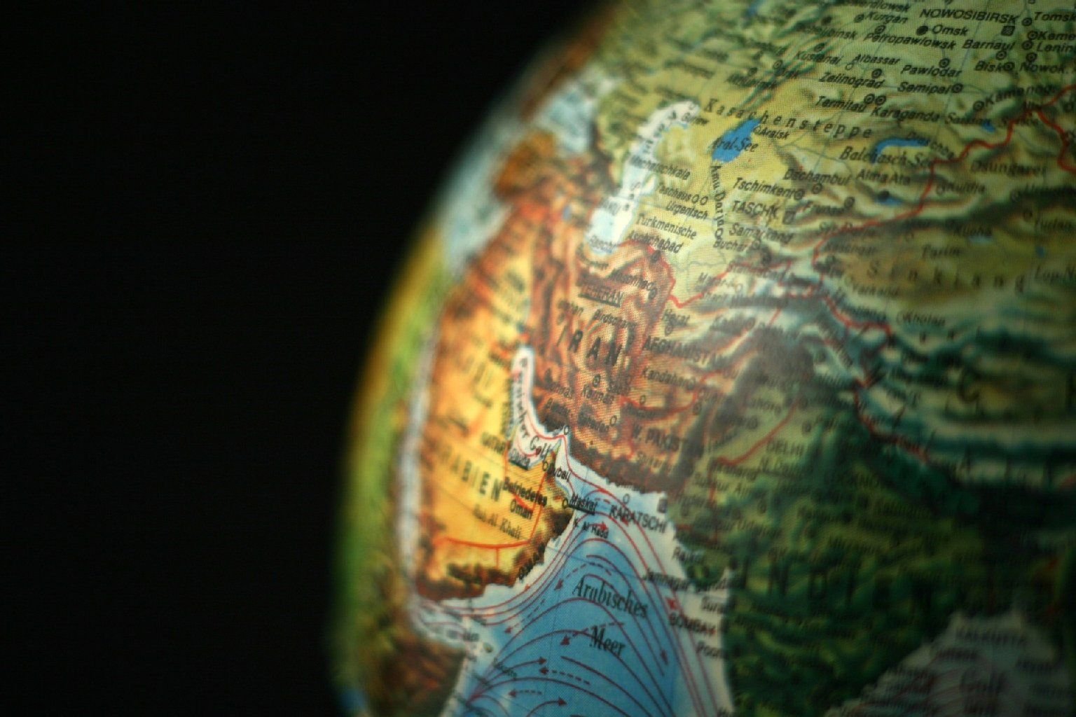 Der Iran auf einem Globus