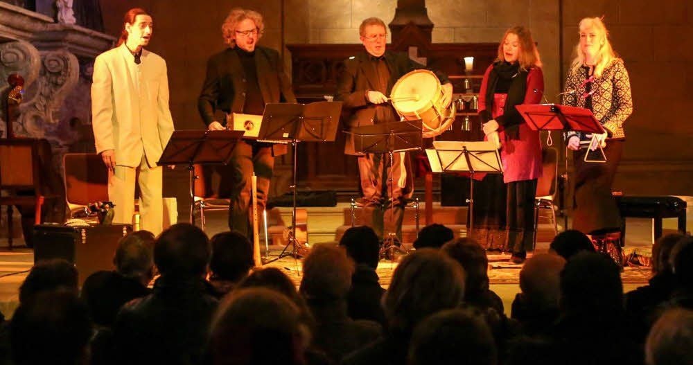 In ihrem Element: Das montalbâne Ensemble Robert Weinkauf, Sebastian Pank, Dietrich Zöllner, Susanne Ansorg und Miriam Andersén (v.l.).