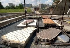 Im Dresdner Stadtteil Johannstadt entstand das erste Plattenbaumuseum. Das «Micromuseum Betonzeitschiene» mit geschichtlichen Sachzeugen dieser Epoche des Wohnungsbaus eröffnet am Samstag (10. Juli 2004) auf dem Gelände eines ehemaligen Plattenwerkes. (Foto: dpa)