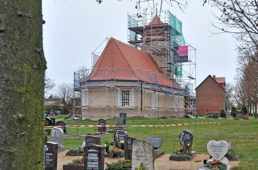 Noch steht das Gerüst, die Außenarbeiten sind aber schon fertig.