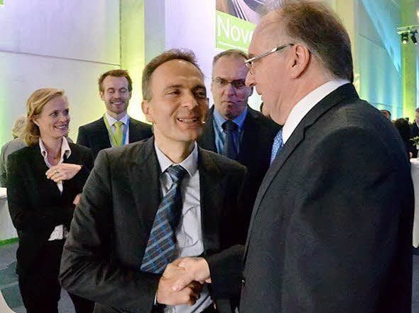 Auch Ministerpräsident Reiner Haseloff (re.) gehörte zu den Gratulanten.