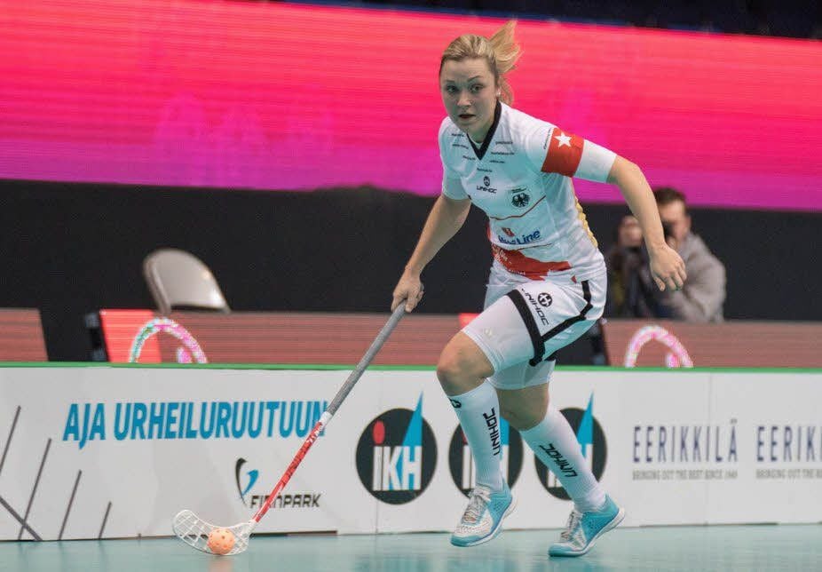 Pauline Baumgarten gelang gegen Polen das zweite WM-Tor. Zum ersten Mal erlebt sie am Samstag das abschließende Platzierungsspiel.