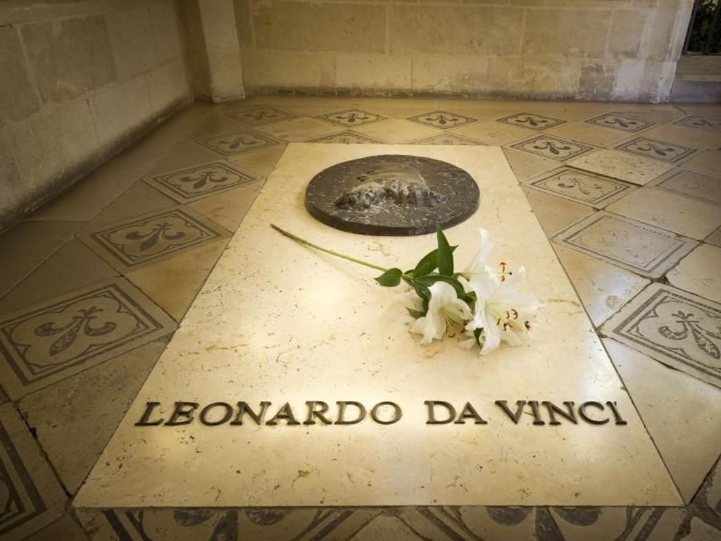 Das Grab von Leonardo da Vinci in der Schlosskapelle Saint Hubert. Foto: Leonard de Serres/Schloss Amboise