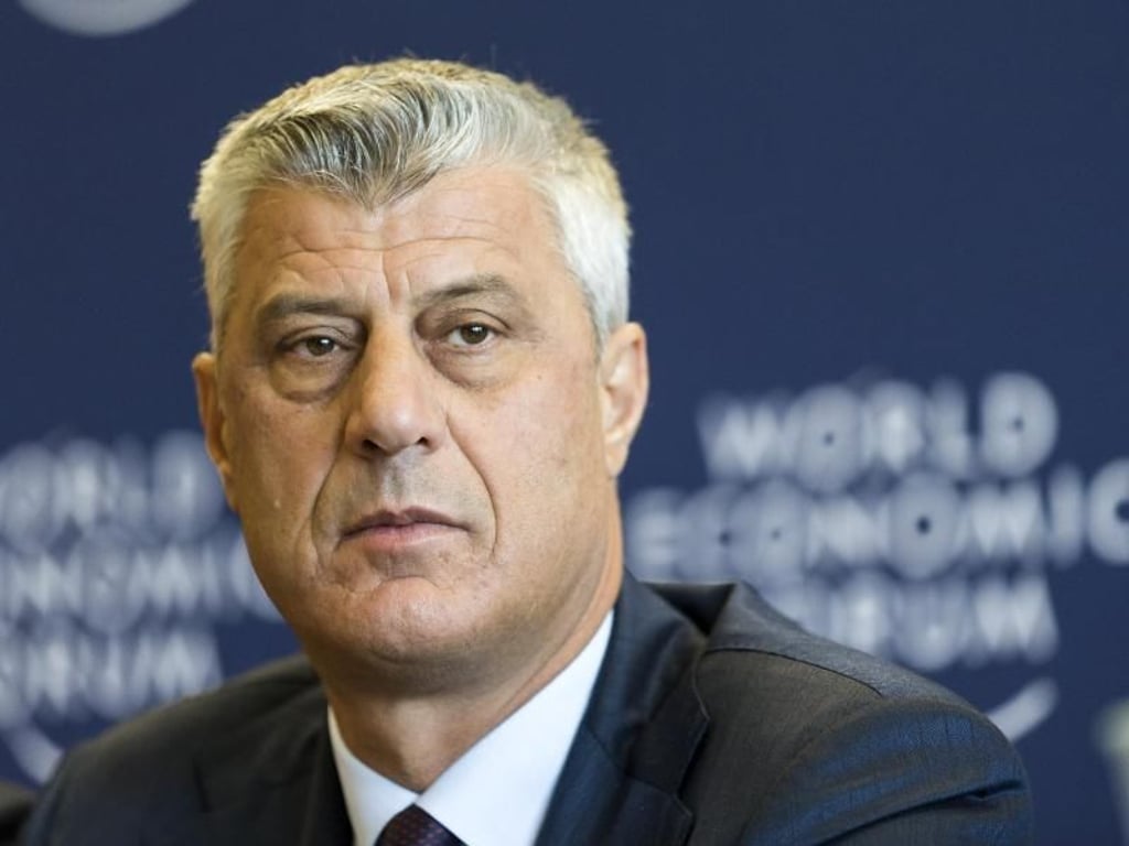 «Ich werde niemals einem Austausch von Territorien zustimmen, ich treibe keinen Handel mit Territorien des kosovarischen Staatsgebiets», sagt Thaci. Foto: Cyril Zingaro/KEYSTONE