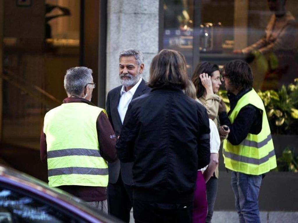 George Clooney am Rande von Dreharbeiten in Madrid. Foto: Europapress