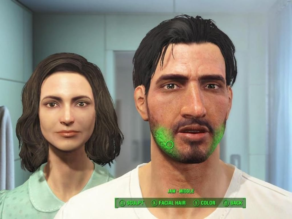 Mann oder Frau? Bart oder nicht? Langes oder kurzes Haar? Zu Beginn von «Fallout 4» kann man sich seine Spielfigur ganz nach den eigenen Wünschen zusammenstellen. Screenshot: Bethesda Foto: Bethesda