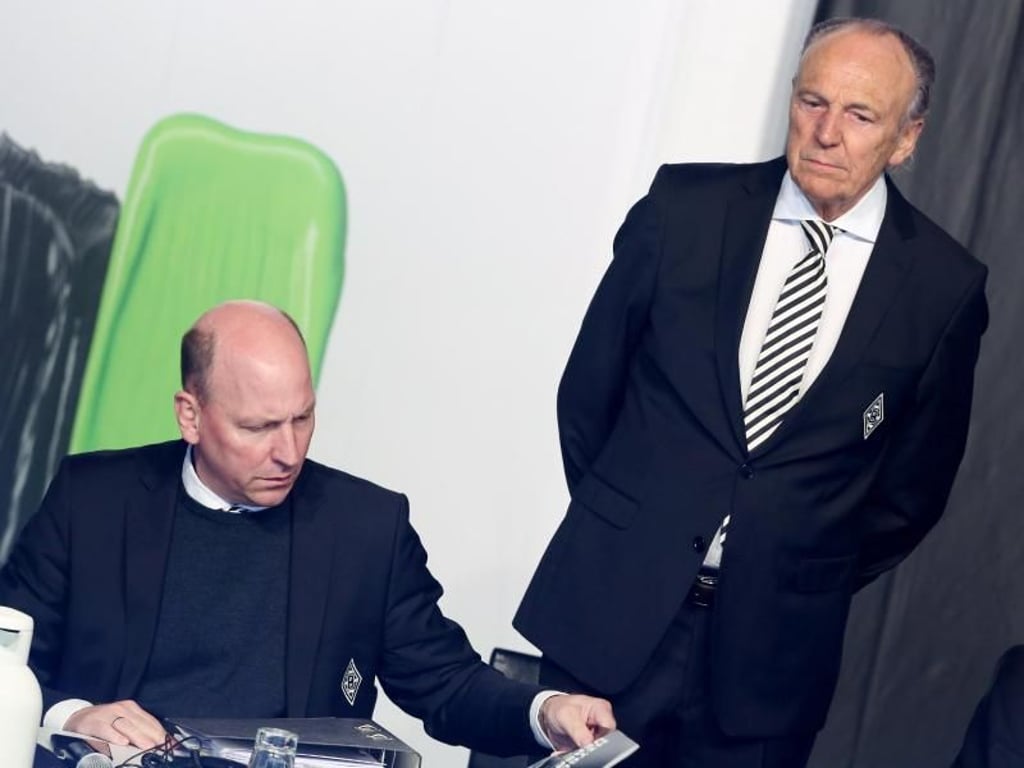 Mussten einen Verlust verkünden: Gladbach-Geschäftsführer Stephan Schippers (l) und Präsident Rolf König. Foto: Roland Weihrauch