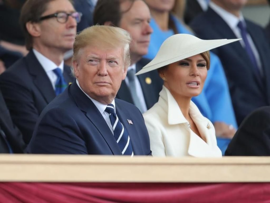 US-Präsident Donald Trump und seine Frau Melania Trump. Foto: Andrew Matthews/PA Wire