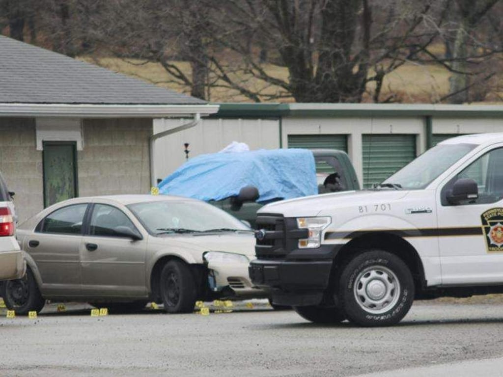 Tatort in Malcroft im US-Bundesstaat Pennsylvania: Ein Mann hatte offenbar aus Eifersucht vier Menschen getötet und sich dann vermutlich selbst in den Kopf geschossen. Foto: Michael Palm