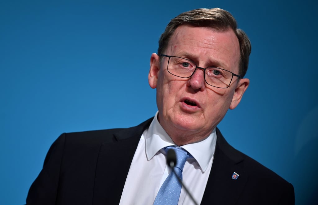 Bodo Ramelow (Die Linke), Ministerpräsident von Thüringen, gibt ein Statement zu den Ergebnissen der Beratungen des Impfgipfels von Bund und Ländern ab. (zu dpa ««ÄÄÄÄÄÄÄÄÄÄÄÄ...» - Ramelow jagt Haseloffs Twitter-Rekord») +++ dpa-Bildfunk +++