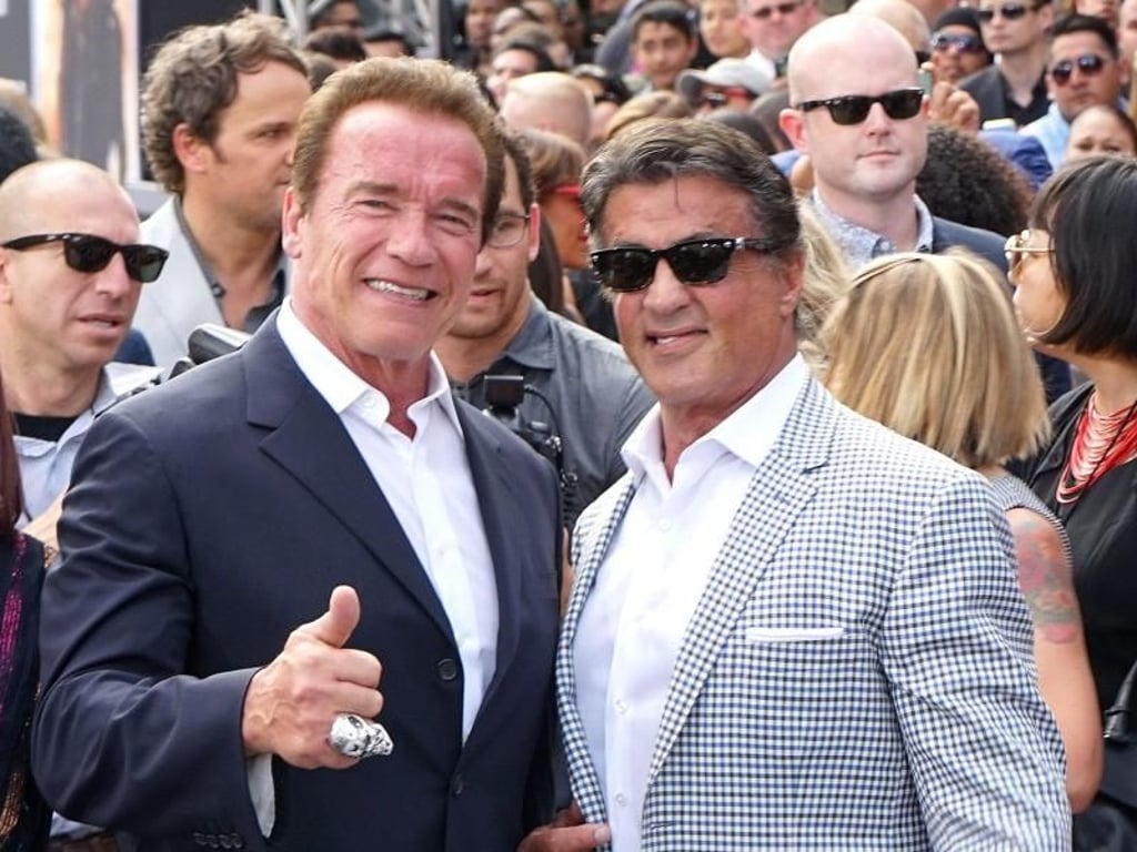 Action-Stars unter sich: Arnold Schwarzenegger und Sylvester Stallone. Foto: Nina Prommer