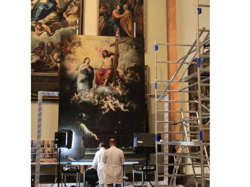 Restaurationsarbeiten an Murillo-Werken im Museo de Bellas Artes: Im Jubiläumsjahr richten sich alle Blicke auf den weltberühmten Barockmaler. Foto: Plaza de Espana