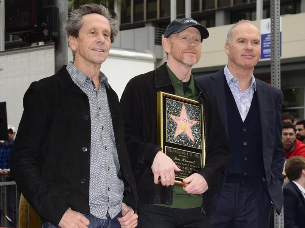 Ron Howard mit Michael Keaton (r) und Brian Grazer. Foto: Mike Nelson