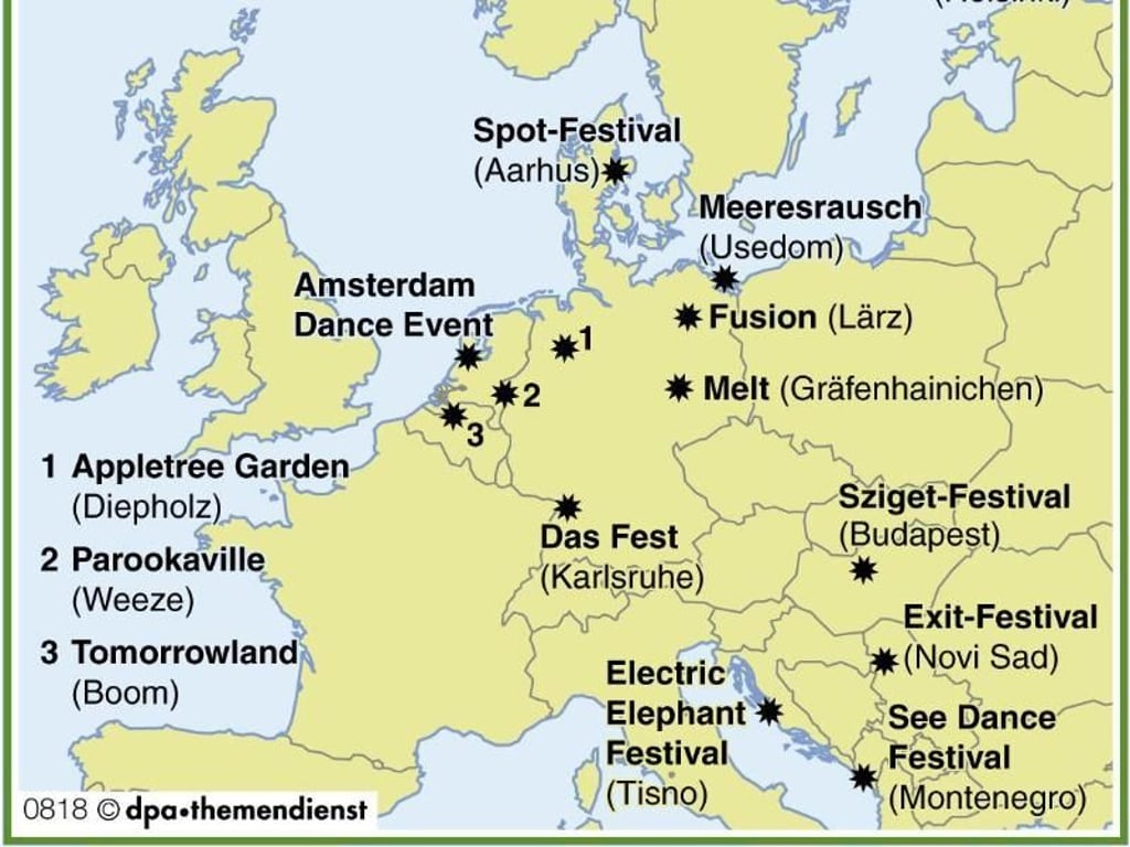 Ob Aarhus, Boom oder Novi Sad - viele Städte in Europa haben sich als Festivalstätte bereits einen Namen gemacht. Foto: dpa-infografik