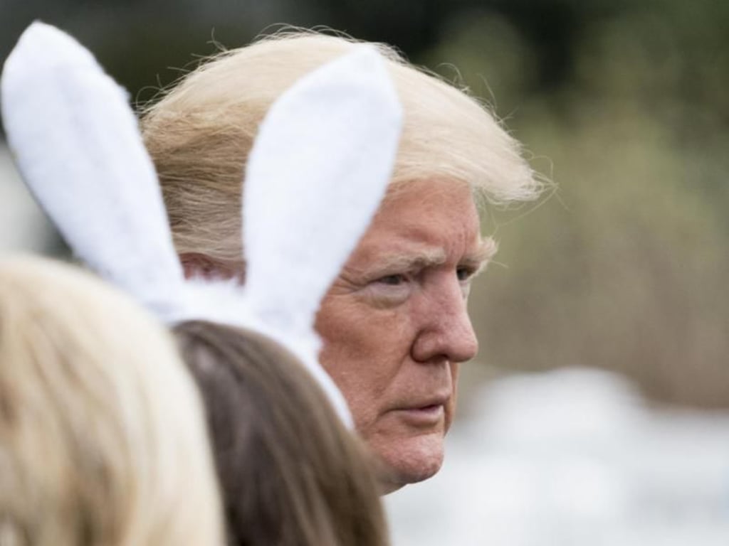Zum Ostereierollen ist Donald Trump mit seiner Familie aus Florida eingeflogen. Foto: Andrew Harnik/AP
