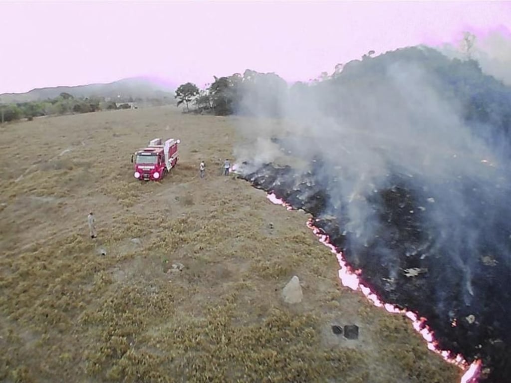 Drohnenfoto eines Brandes in der Gemeinde Guaranta do Norte im Bundesstaat Mato Grosso. Foto: Corpo De Bombeiros De Mato Gross/AP