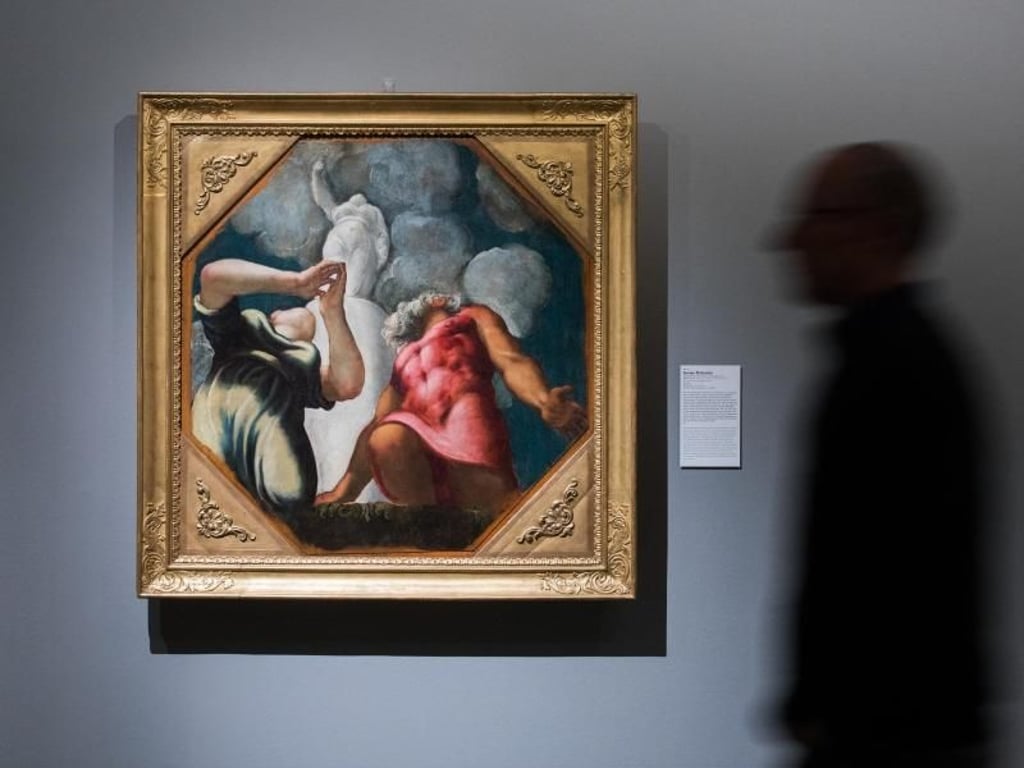 Jacopo Tintoretto, Deukalion und Pyrrha beten vor der Statue der Göttin Themis, 1541/42. Foto: Rolf Vennenbernd