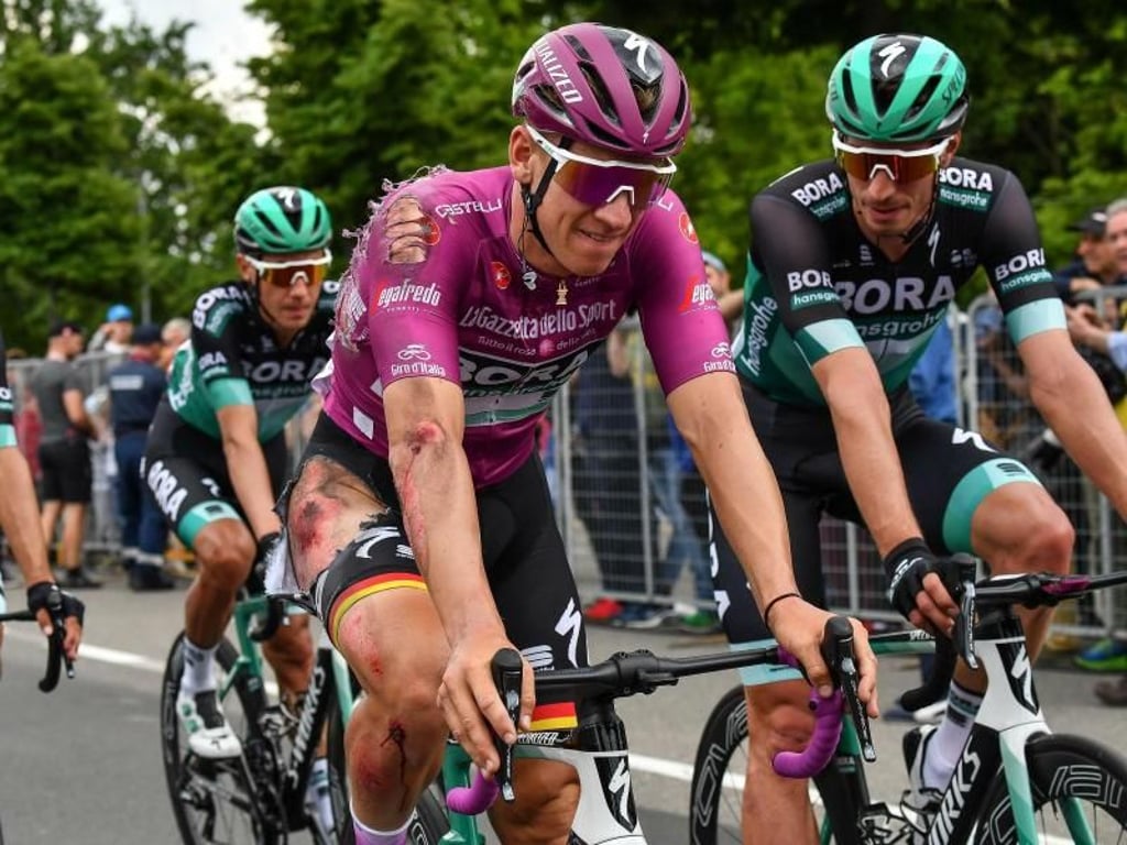Pascal Ackermann war auf der 10. Etappe des Giro d?Italia schwer gestürzt. Foto: Alessandro Di Meo/ANSA