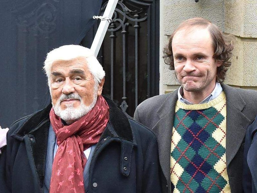 Olaf Schubert und Mario Adorf bei den Dreharbeiten in Dresden. Foto: Bernd Settnik