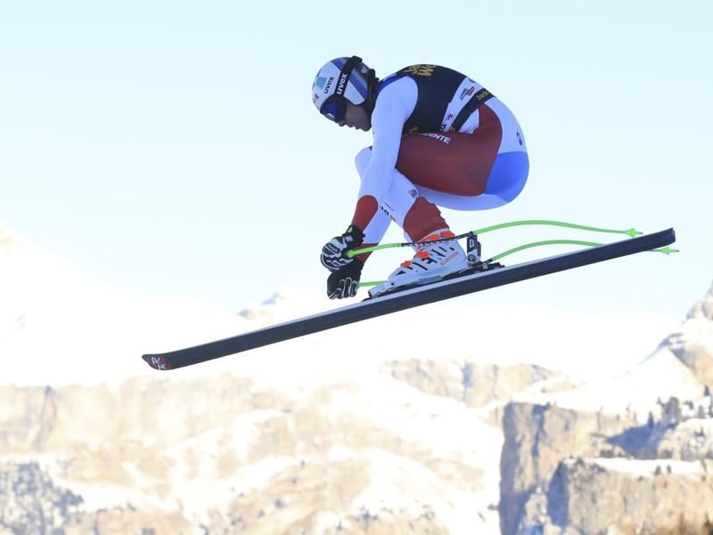 Stürzte in Gröden schwer: Marc Gisin aus der Schweiz. Foto: Alessandro Trovati/AP
