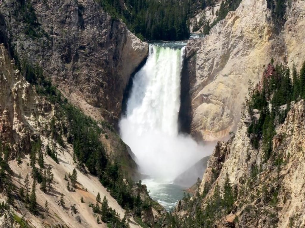 Die Lower Falls stürzen tief in den Grand Canyon of the Yellowstone. Foto: Christian Röwekamp