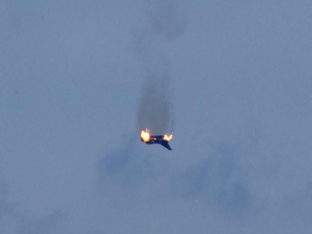 Absturz eines der beiden «Eurofighter» über der Kleinstadt Malchow. Foto: Thomas Steffan