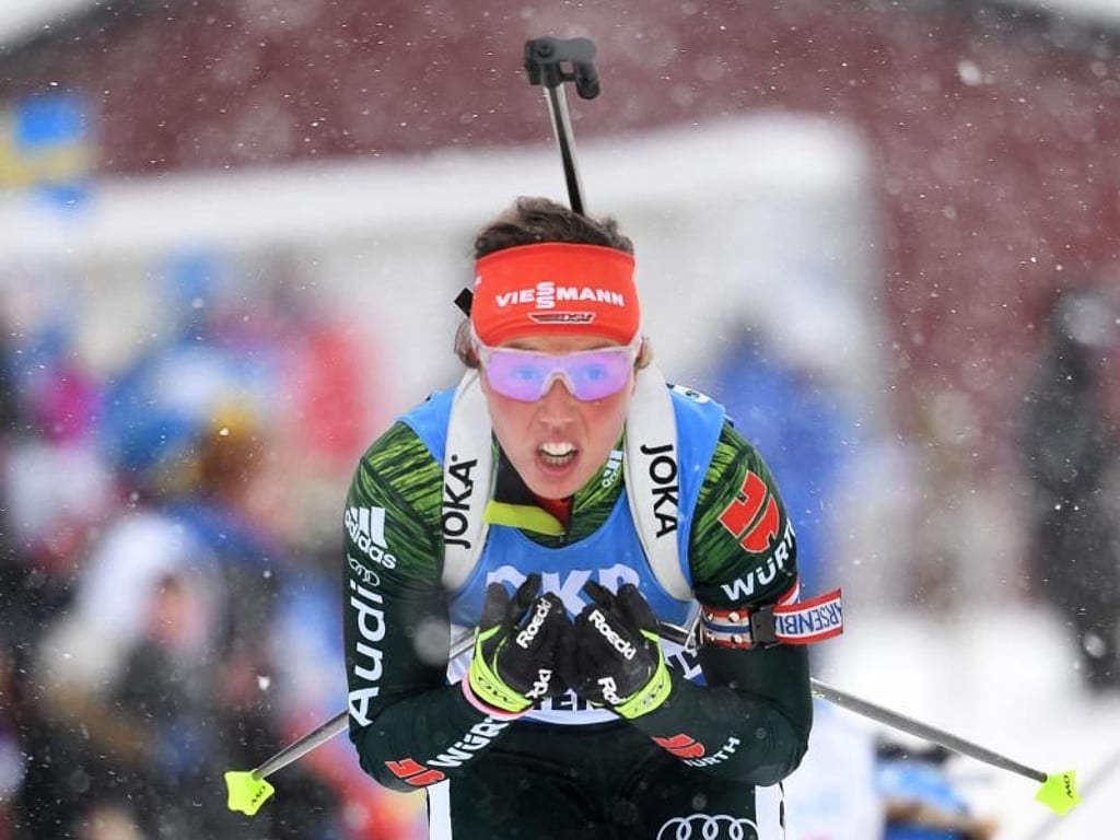 Nach dem Sprint holte Dahlmeier auch in der Verfolgung Bronze. Foto: Sven Hoppe