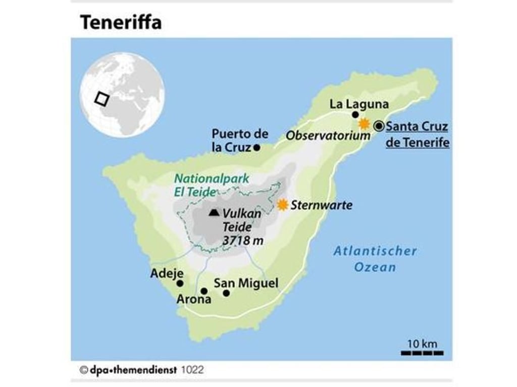 Auf der Kanareninsel Teneriffa mit ihrem Vulkan Teide können Urlauber besonders gut die Sterne beobachten - der Astro-Tourismus boomt. Foto: dpa-infografik