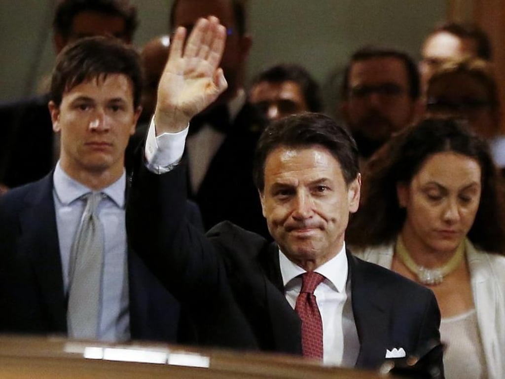 Giuseppe Conte nach der Ankündigung seines Rücktritts als Regierungschef. Foto: Cecilia Fabiano/LaPresse via ZUMA Press