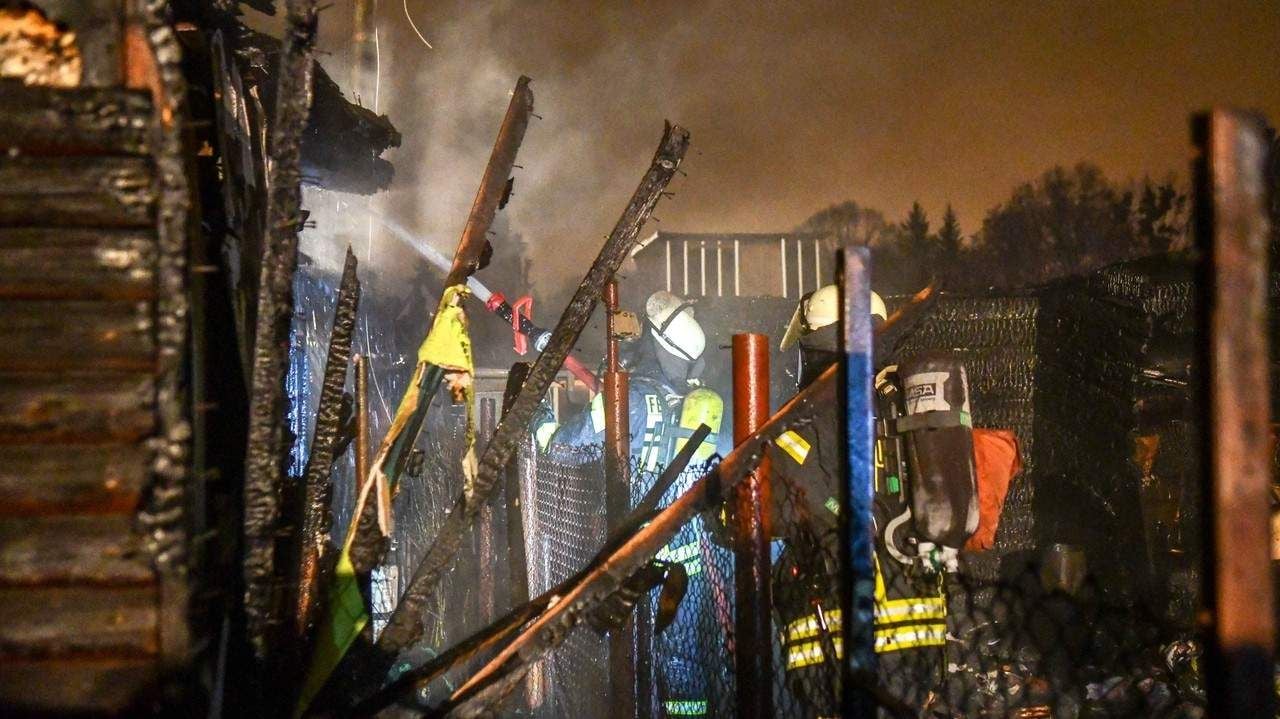 Großbrand in Magdeburger Gartenanlage