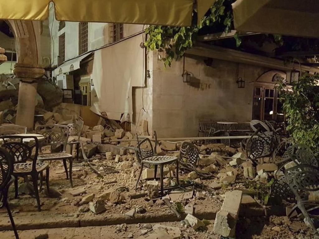 Schäden an Gebäuden auf der griechischen Ägäisinsel Kos nach dem starken Erdbeben. Foto: Sander Van Deventer