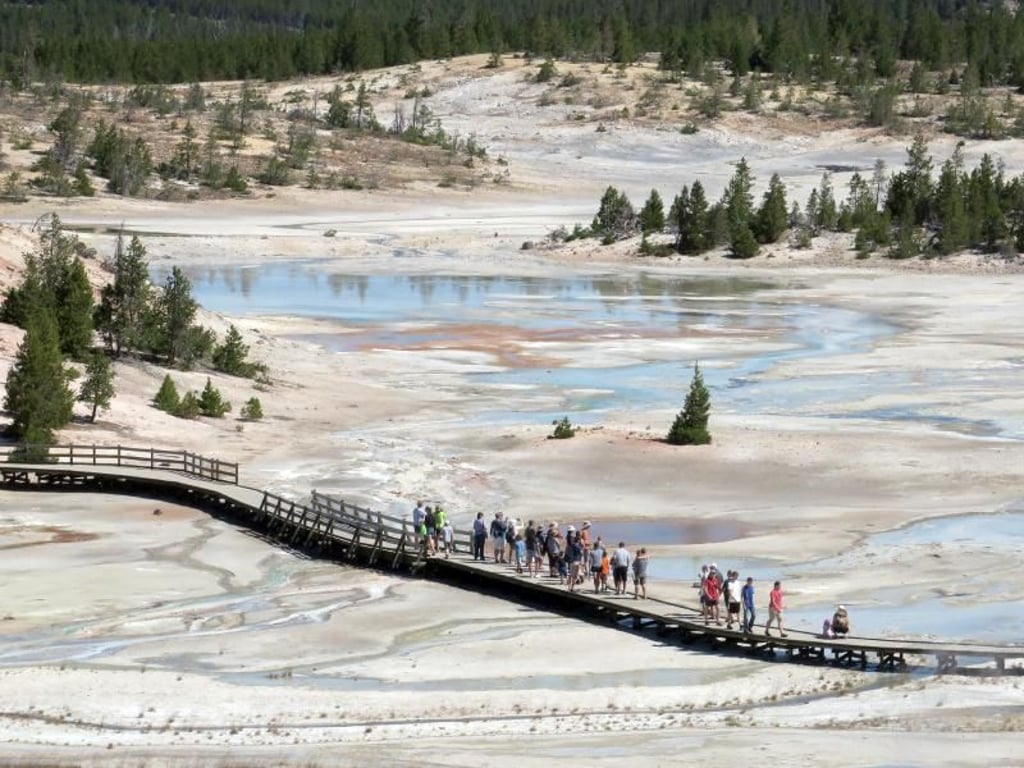 Auch im Norris Geyser Basin ist im Sommer der Touristenansturm hoch. Foto: Christian Röwekamp