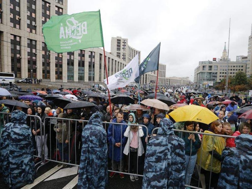 Proteste in Moskau am vergangenen Wochenende. Foto: Alexander Zemlianichenko/AP