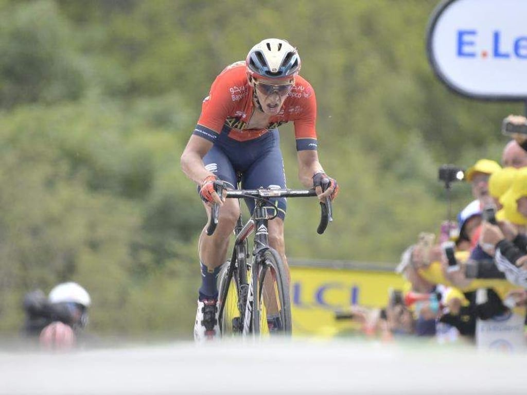 Der Belgier Dylan Teuns kämpft sich zum Etappensieg. Foto: Yorick Jansens/BELGA