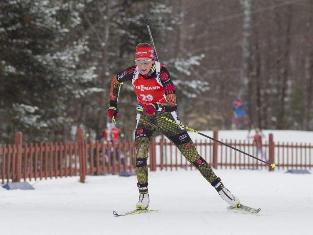 Franziska Preuß erreichte als beste deutsche Biathletin in der Verfolgung Rang 14. Foto: Christian Manzoni