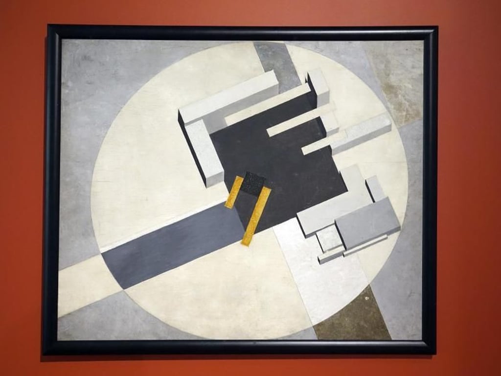 Das Gemälde «PROUN 1E (City)» von El Lissitzky (1890-1941). Foto: Friedemann Kohler